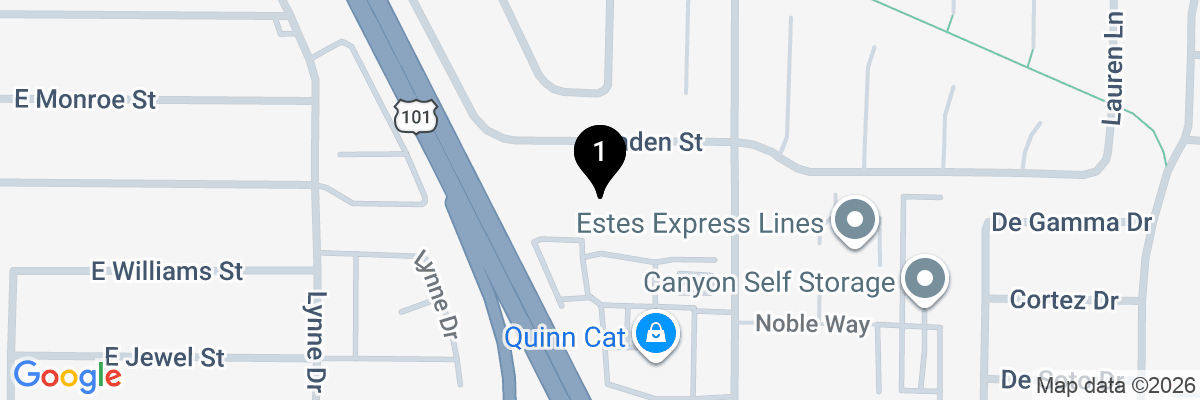 Map showing facility locations