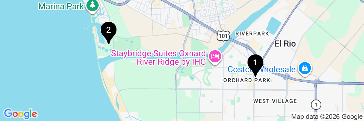 Map showing facility locations
