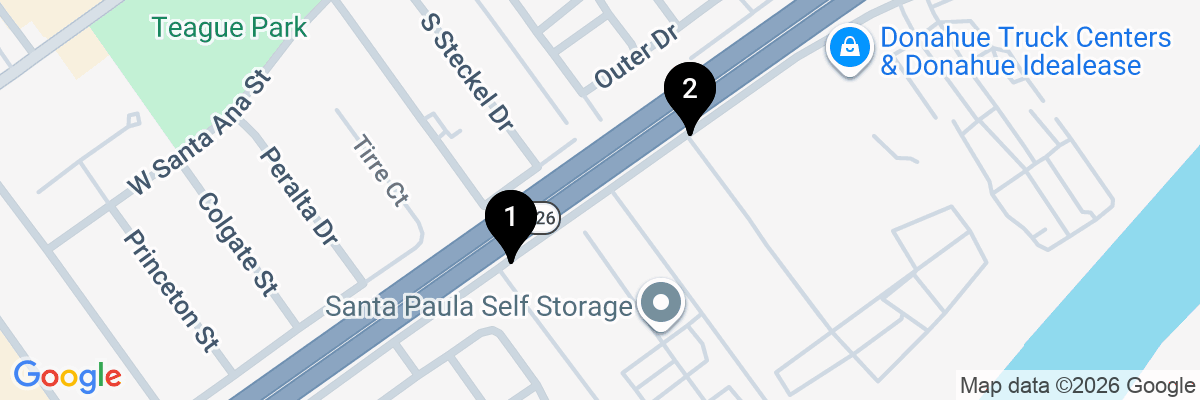 Map showing facility locations