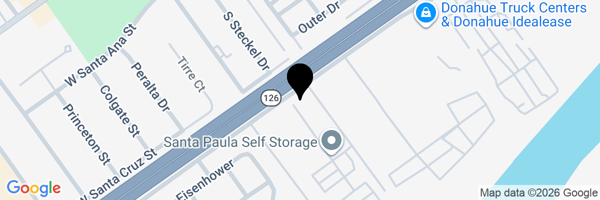 Map showing facility locations