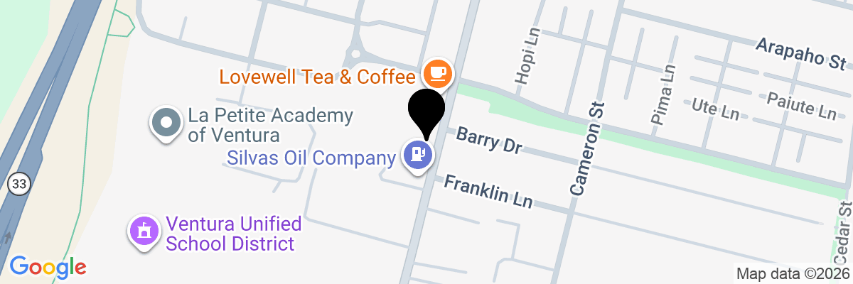 Map showing facility locations